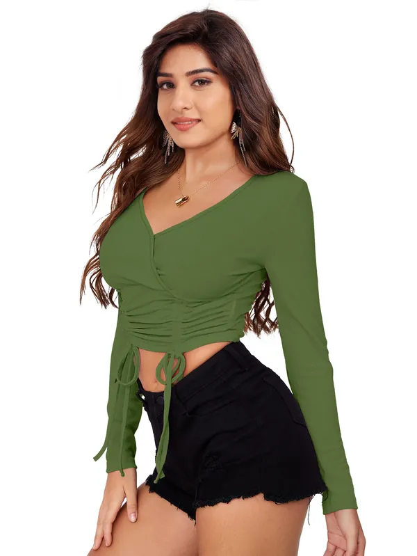 Mehndi_Smocked_Crepe_Wrap_Crop_Top_For_Women
