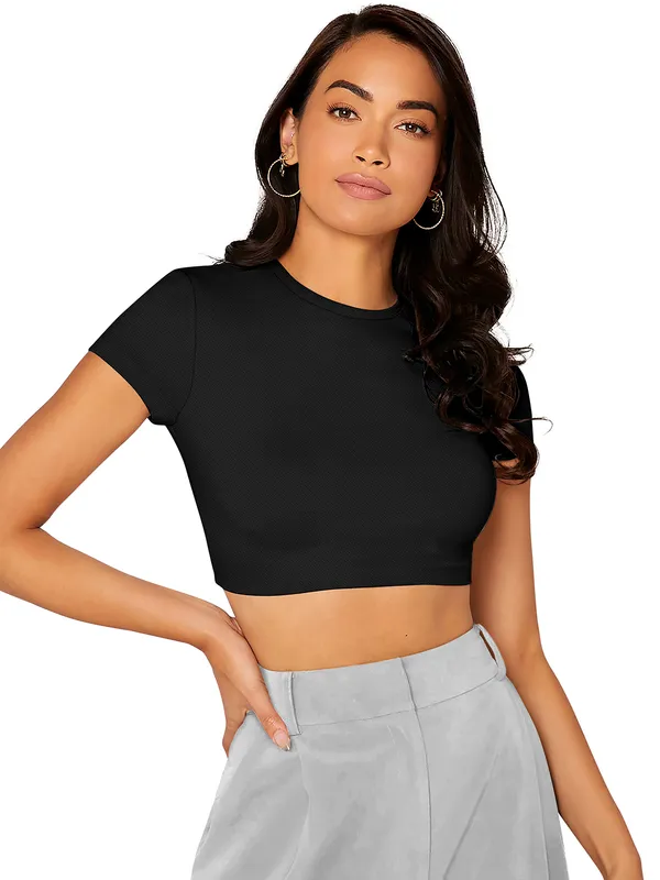 Black_Cute_Summer_Scoop_Neck_Basic_Tees_Slim_Fit_Trendy_Short_Sleeve_T-Shirt_For_Women