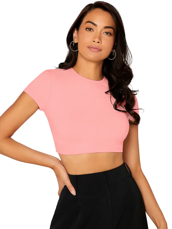 Peach_Cute_Summer_Scoop_Neck_Basic_Tees_Slim_Fit_Trendy_Short_Sleeve_T-Shirt_For_Women