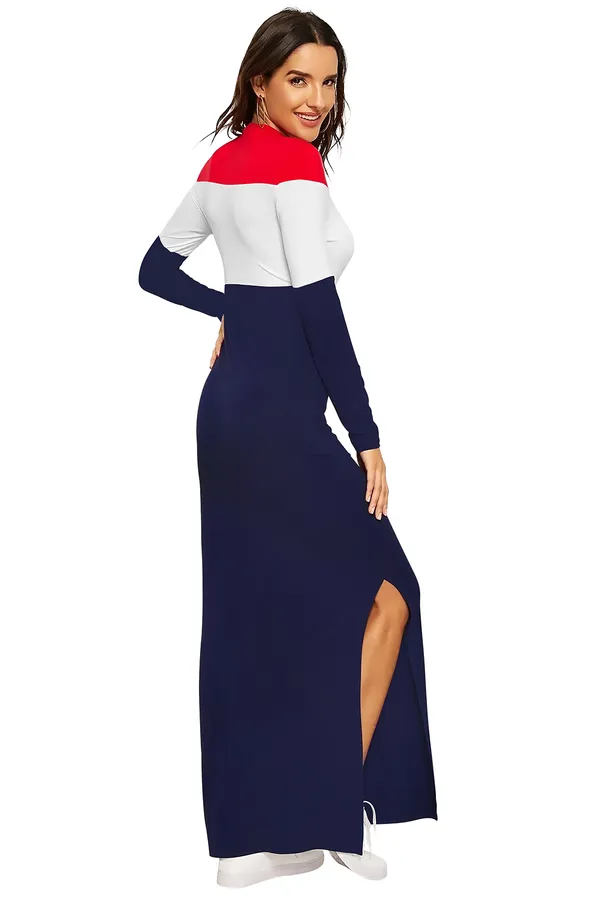 Red_Classy_Kart_Maxi_Long_Casual_Lycra_Fabric_With_Round_Neck_Side_Cut_Fully_Stitched_Gown_For_Women