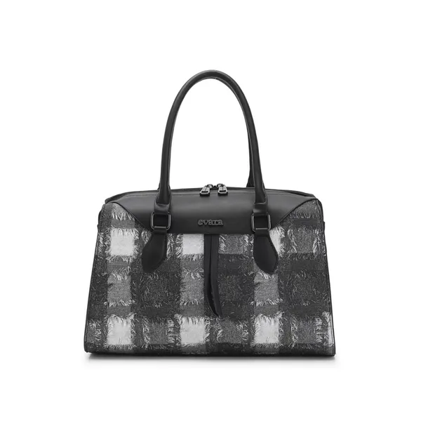Black_Textured_Check_Pattern_Structured_Handbag_for_Women