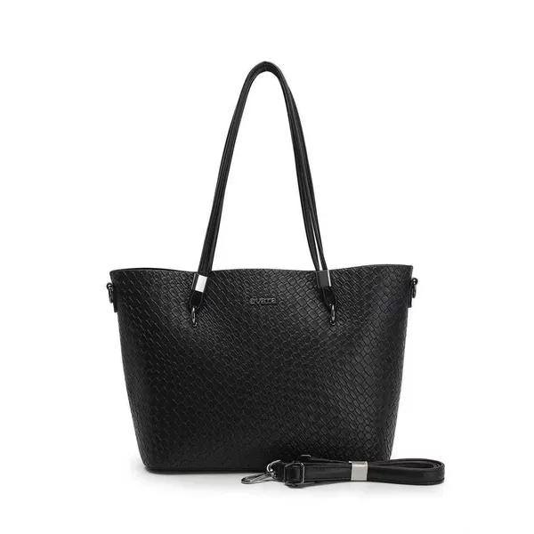 Black_Woven_Textured_Tote_Bag_with_Detachable_Shoulder_Strap