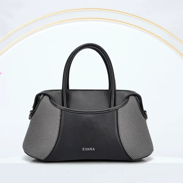 Black_Grey_Textured_Structured_Handbag_for_Women