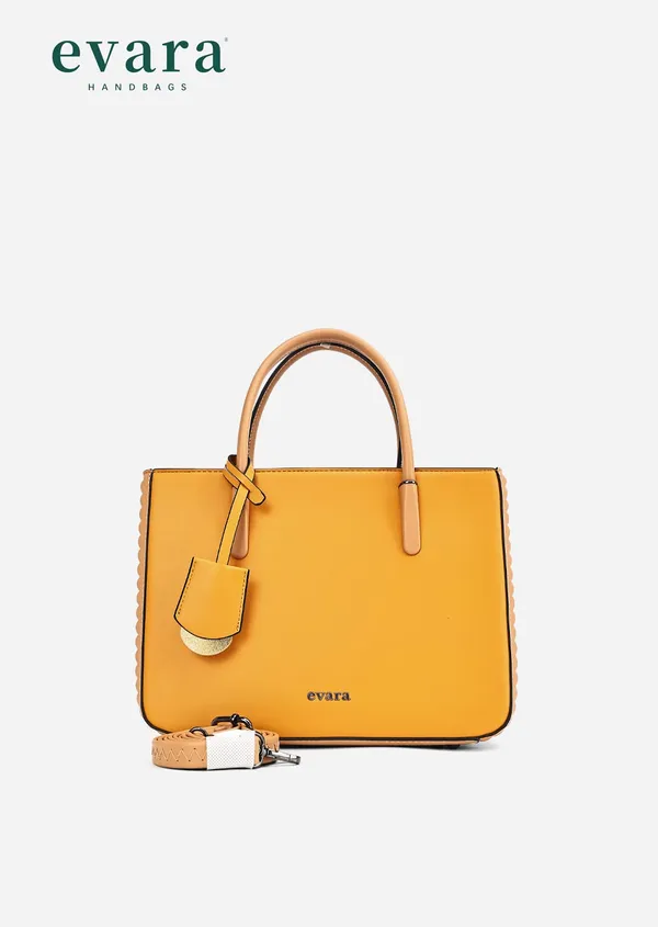Evara_Yellow_Structured_Handbag_with_Detachable_Strap