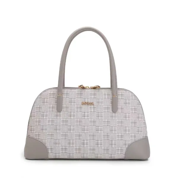 Grey_Textured_Dome_Shaped_Handbag_for_Women