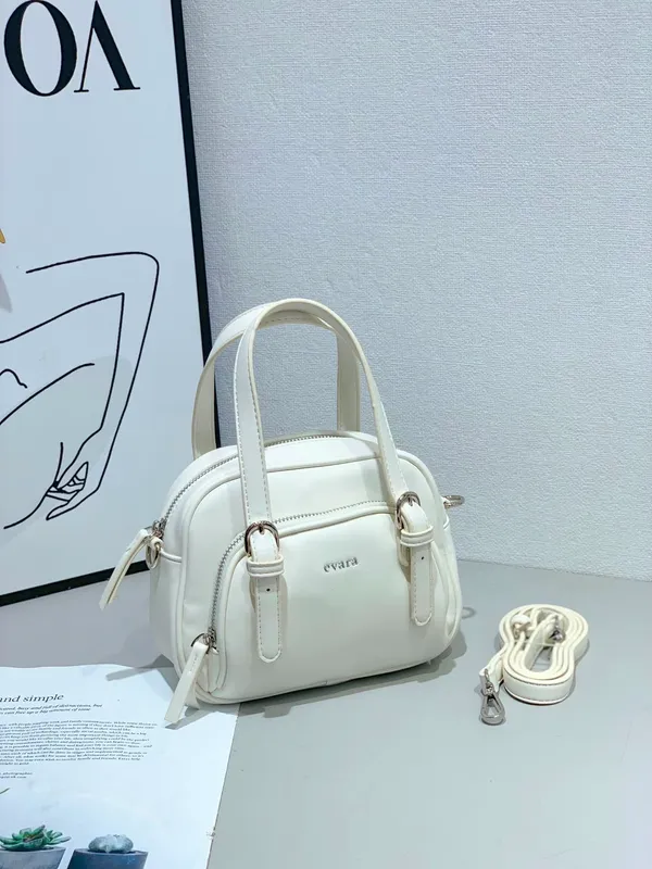 White_Faux_Leather_Mini_Dome_Satchel_Bag_with_Detachable_Strap
