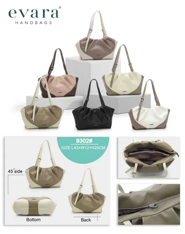 White_and_Taupe_Color_Block_Shoulder_Bag_for_Women