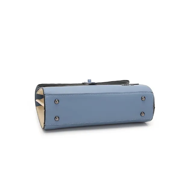 Blue_Beige_Faux_Leather_Structured_Satchel_Bag_for_Women