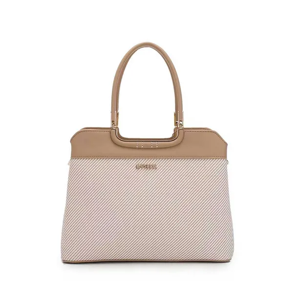 Beige_Striped_Pattern_Structured_Tote_Handbag_for_Women