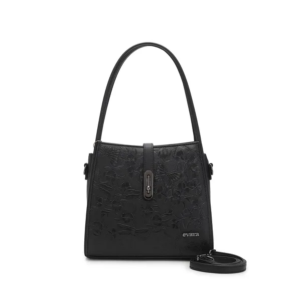 Black_Embossed_Textured_Shoulder_Bag_with_Detachable_Strap