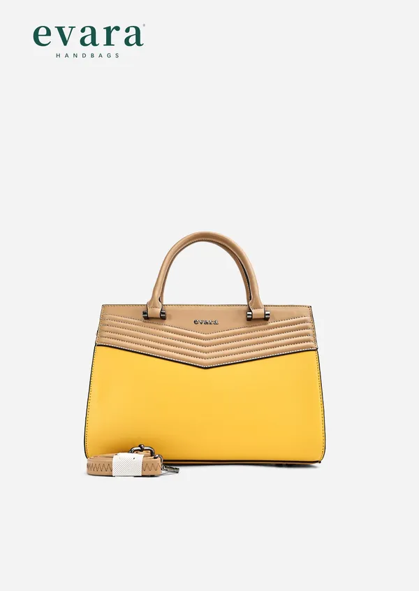 Yellow_and_Beige_Quilted_Structured_Handbag_for_Women