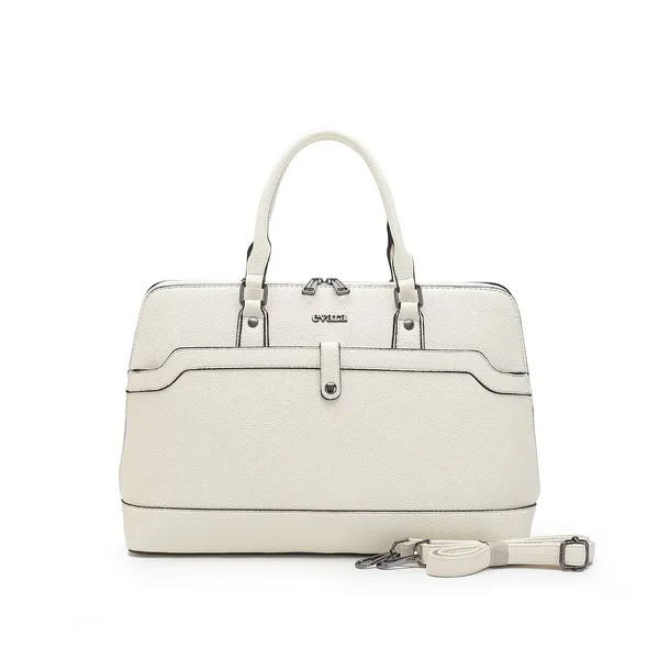 White_Textured_Leather_Structured_Satchel_Handbag_for_Women