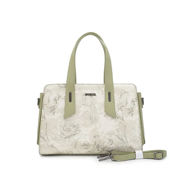 Cream_Floral_Print_Structured_Handbag_with_Sage_Green_Handles