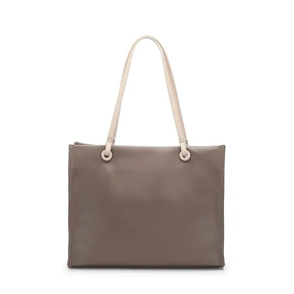Taupe_Synthetic_Leather_Structured_Tote_Bag_for_Women