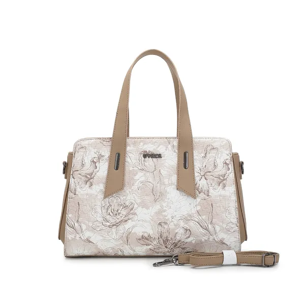 Silver_Floral_Embossed_Satchel_Bag_with_Detachable_Strap