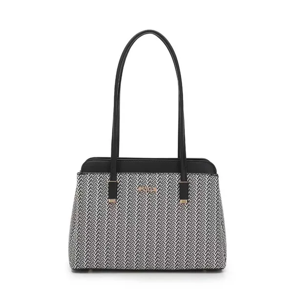 Black_and_White_Woven_Pattern_Structured_Shoulder_Bag_for_Women
