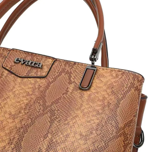 Brown_Snake_Print_Two-Tone_Structured_Handbag_With_Detachable_Strap