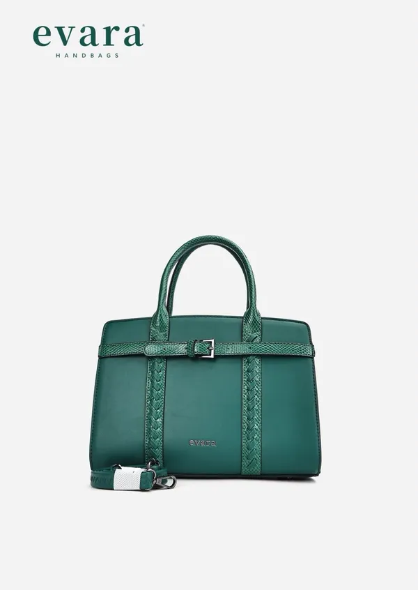 Green_Textured_Strap_Structured_Handbag_for_Women