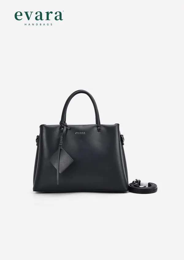 Evara_Black_Leather_Structured_Tote_Bag_with_Detachable_Strap