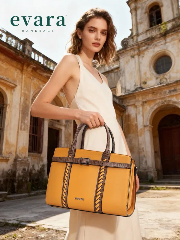Mustard_Yellow_Leather_Structured_Handbag_with_Braided_Detailing