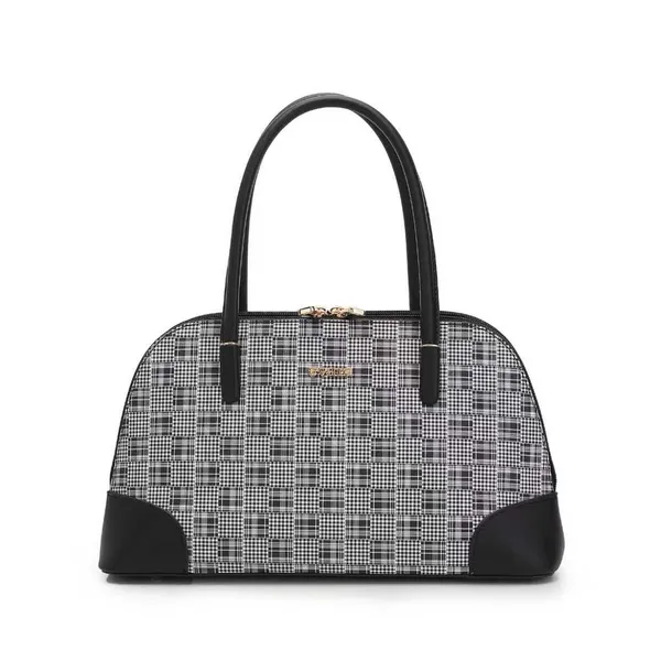 Black_and_White_Checkered_Pattern_Dome_Handbag_for_Women