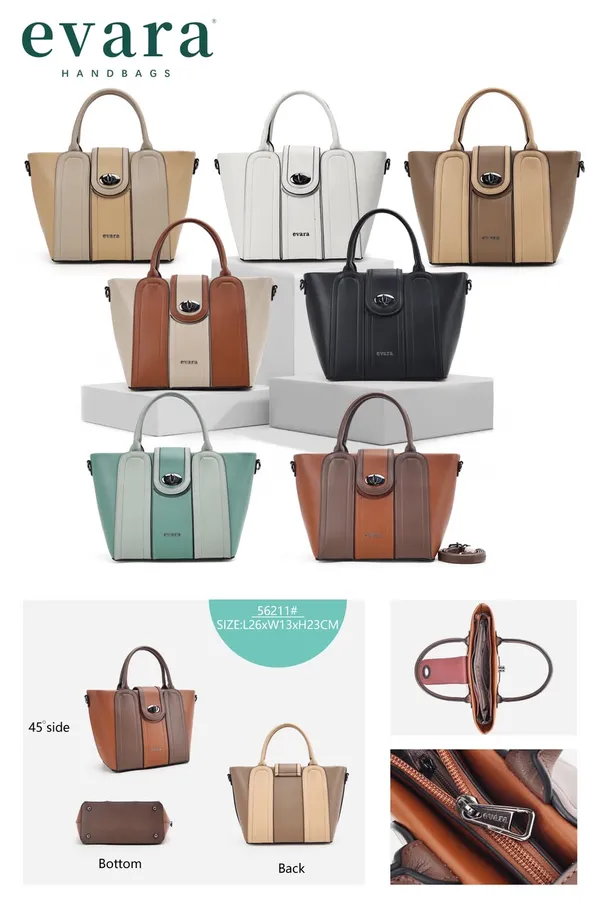 Black_Structured_Tote_Handbag_with_Front_Clasp_Closure