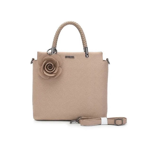 Beige_Textured_Leather_Handbag_with_Floral_Charm_for_Women