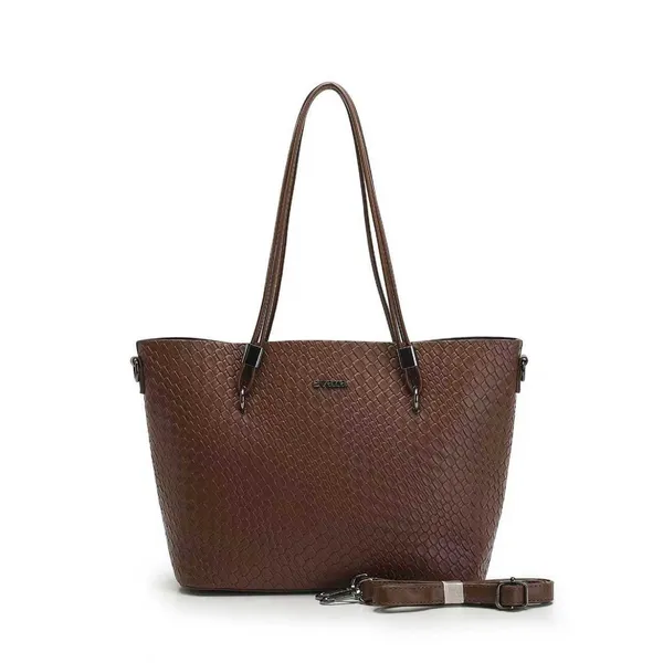 Brown_Woven_Textured_Tote_Bag_with_Detachable_Strap