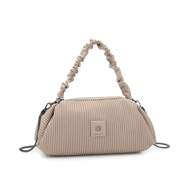 Beige_Ribbed_Textured_Ruched_Handle_Shoulder_Bag_for_Women