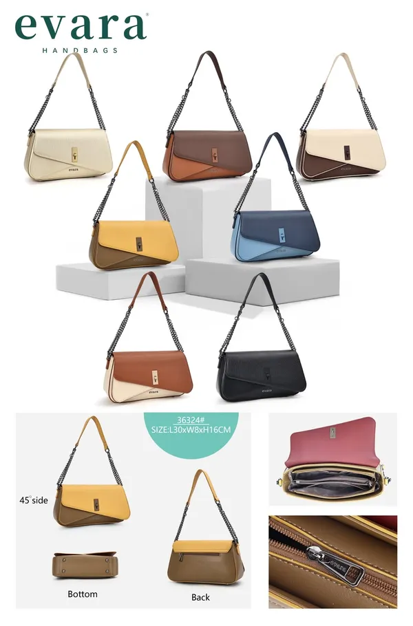 Brown_Textured_Leather_Flap_Shoulder_Bag_with_Chain_Strap