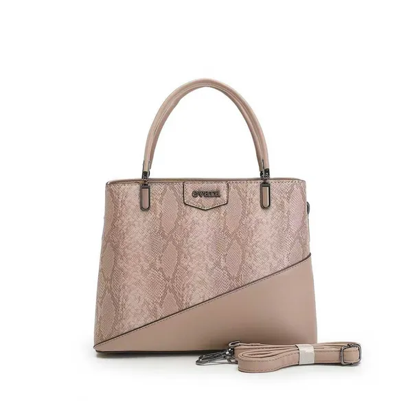 Pink_Snake_Print_Two_Tone_Structured_Handbag_with_Detachable_Strap