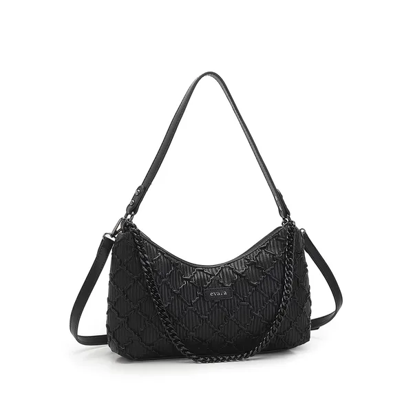 Black_Textured_Quilted_Shoulder_Bag_with_Chain_Detail