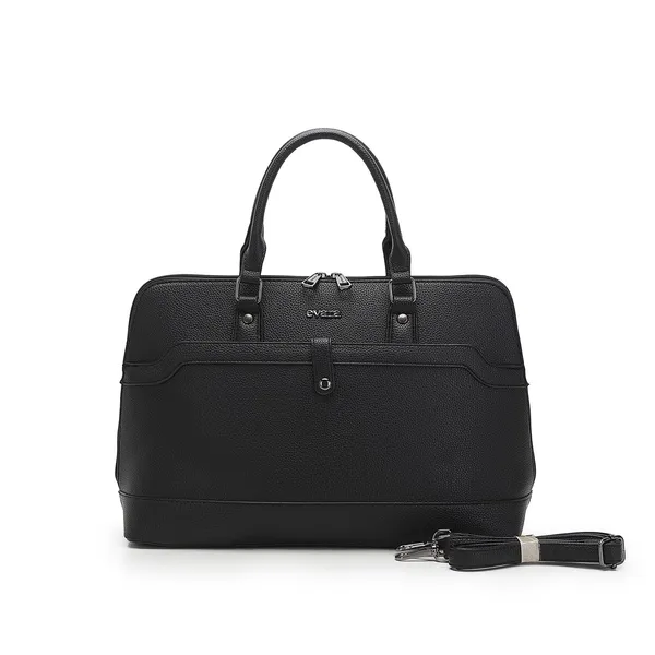 Black_Textured_Leather_Structured_Laptop_Bag_for_Women