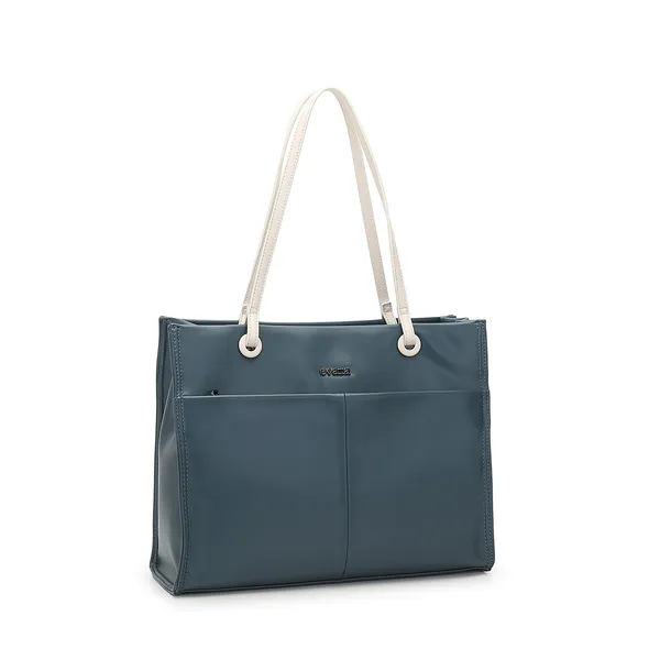 Teal_Synthetic_Leather_Structured_Tote_Bag_for_Women