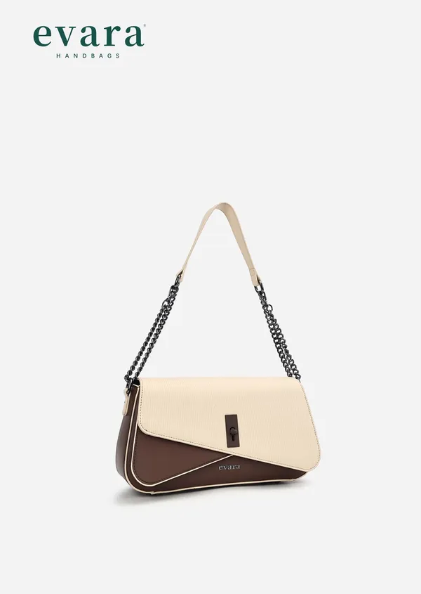 Evara_Beige_Brown_Two-Tone_Shoulder_Bag_With_Chain_Strap