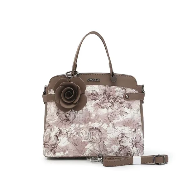 Taupe_Floral_Print_Structured_Handbag_with_Detachable_Strap
