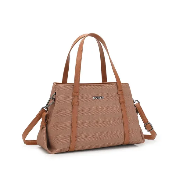 Tan_Textured_Satchel_Handbag_with_Detachable_Strap_for_Women