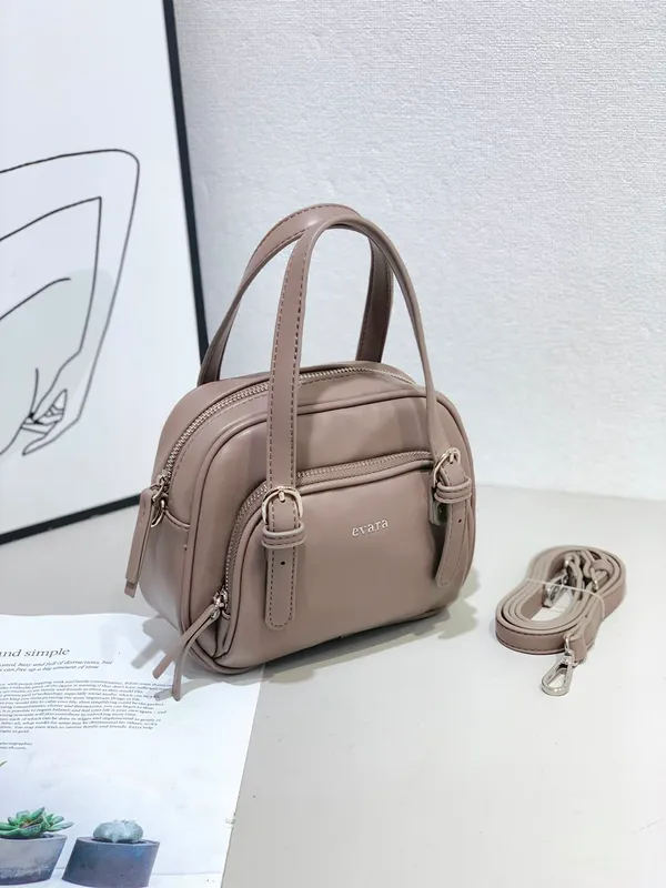 Beige_Leather_Mini_Dome_Satchel_Handbag_with_Detachable_Strap