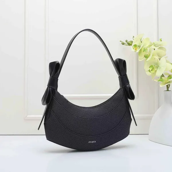 Black_Textured_Crescent_Hobo_Bag_with_Bow_Details