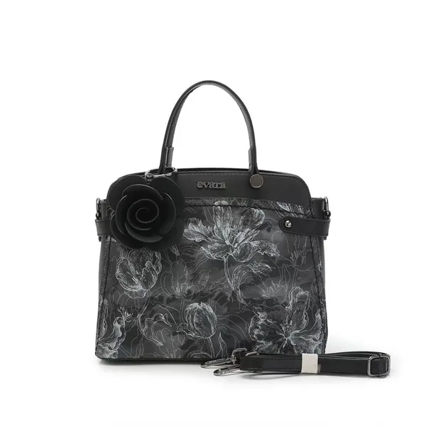 Black_Floral_Print_Handbag_with_Detachable_Strap