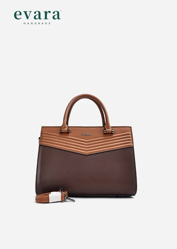Brown_Two-Tone_Structured_Handbag_With_Chevron_Detail
