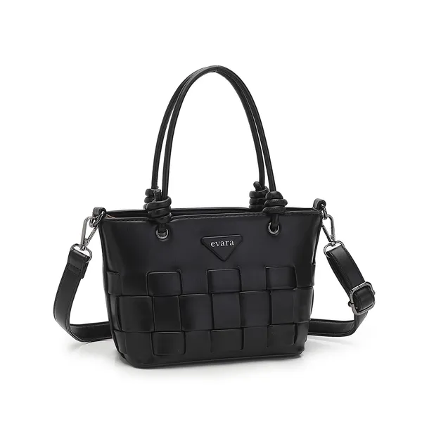 Black_Woven_Structured_Satchel_Bag_for_Women