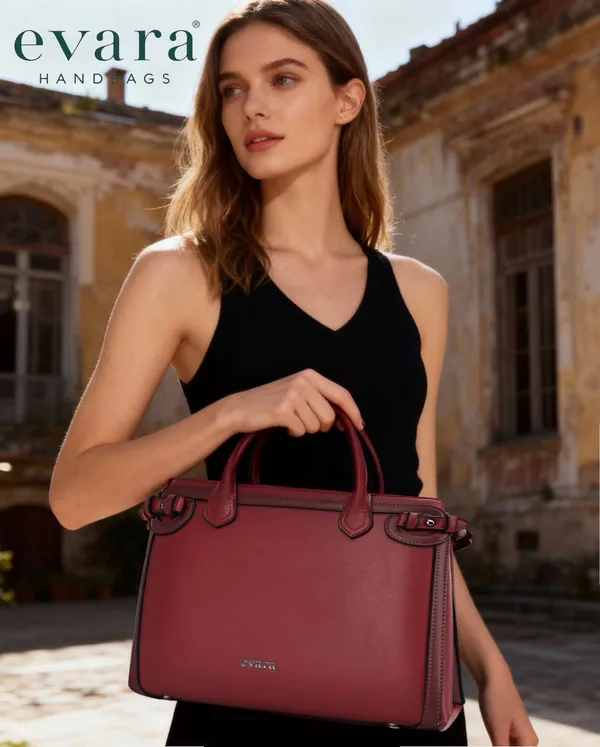 Burgundy_Leather_Structured_Satchel_Handbag_with_Detachable_Strap