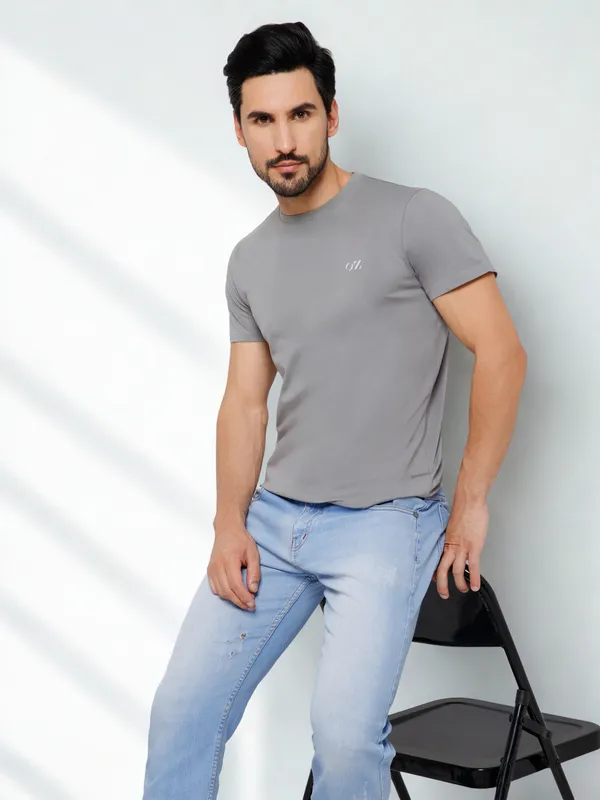OXYZONE_Solid_Crew_Neck_T-Shirt_for_Men_Half_Sleeve_Breathable,_Comfortable_Solid_Tees_for_Casual_Wear