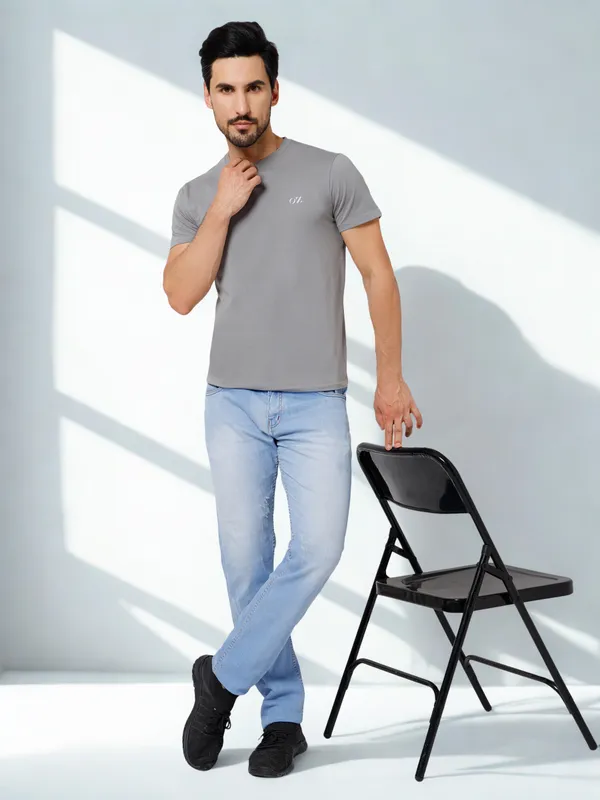 OXYZONE_Solid_Crew_Neck_T-Shirt_for_Men_Half_Sleeve_Breathable,_Comfortable_Solid_Tees_for_Casual_Wear