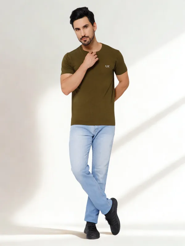 OXYZONE_Solid_Crew_Neck_T-Shirt_for_Men_Half_Sleeve_Breathable,_Comfortable_Solid_Tees_for_Casual_Wear