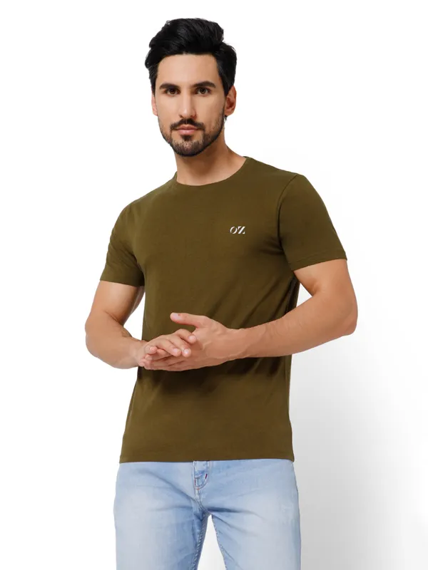 OXYZONE_Solid_Crew_Neck_T-Shirt_for_Men_Half_Sleeve_Breathable,_Comfortable_Solid_Tees_for_Casual_Wear