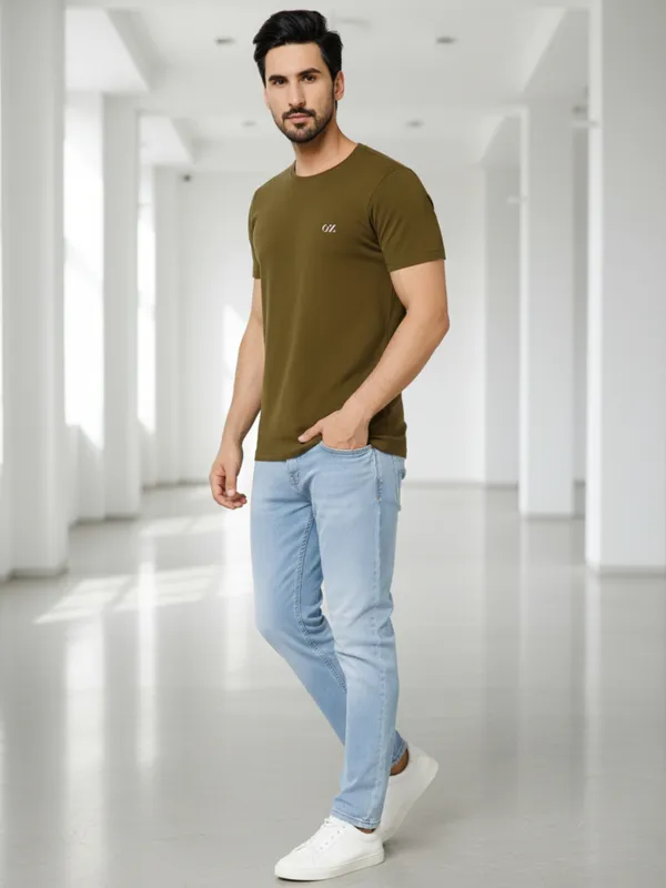 OXYZONE_Solid_Crew_Neck_T-Shirt_for_Men_Half_Sleeve_Breathable,_Comfortable_Solid_Tees_for_Casual_Wear