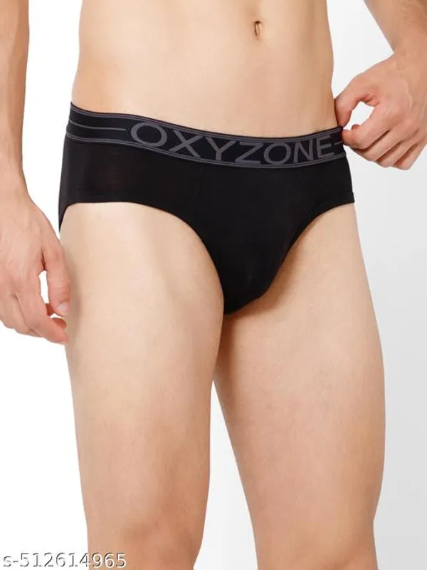 OXYZONE_Men's_Pima_Cotton_Modal_Solid_Brief_with_Sweat-Absorbent_&_Anti-Odour_Fabric,_Lightweight,_Tag-Free,_Breathable_Innerwear_with_Outer_Soft_Waistband_(BLACK)