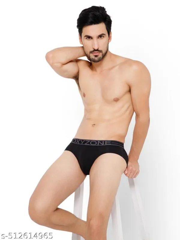 OXYZONE_Men's_Pima_Cotton_Modal_Solid_Brief_with_Sweat-Absorbent_&_Anti-Odour_Fabric,_Lightweight,_Tag-Free,_Breathable_Innerwear_with_Outer_Soft_Waistband_(BLACK)